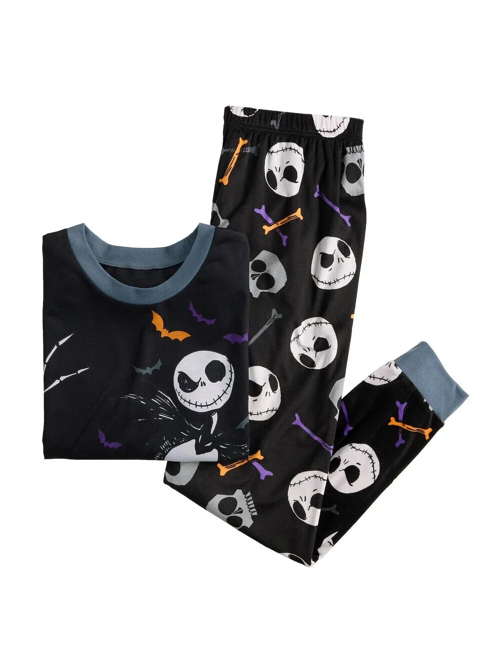 DISNEY THE NIGHTMARE BEFORE CHRISTMAS JACK SKELINGTON 2 PIECE SLEEP SET L NWT